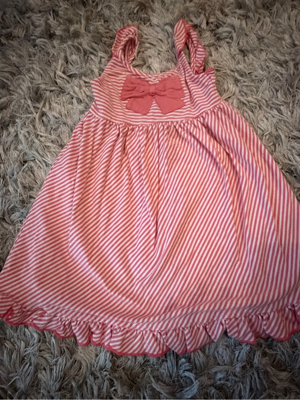 Pink Striped Bow sleeveless dress for Girls